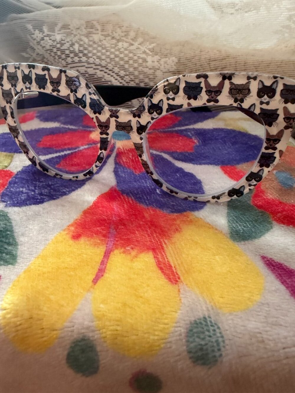 ModCloth Cat Print Oversized Cat Eye Reading Glasses